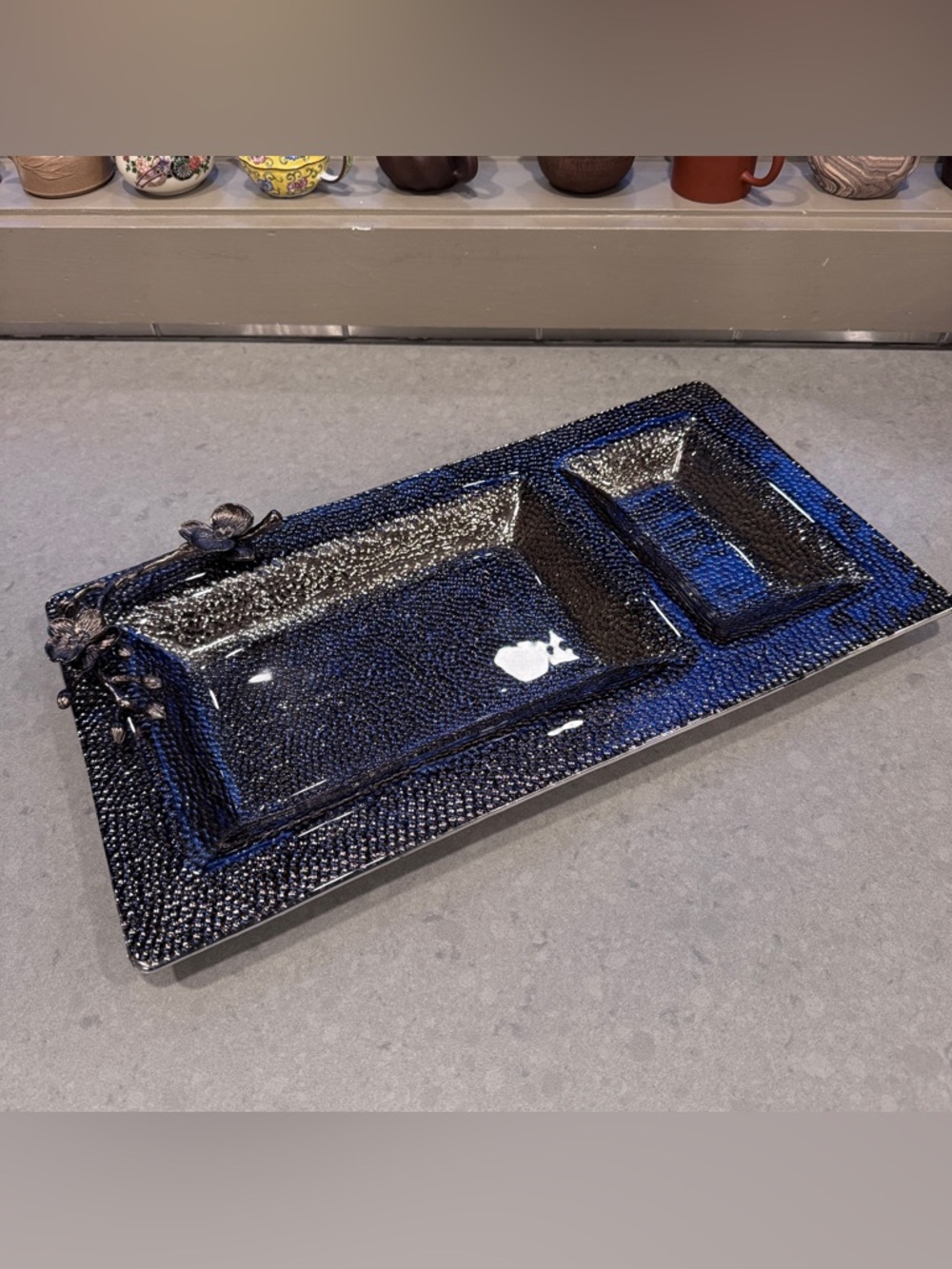 Michael Aram Black Orchid Glass Serving Tray